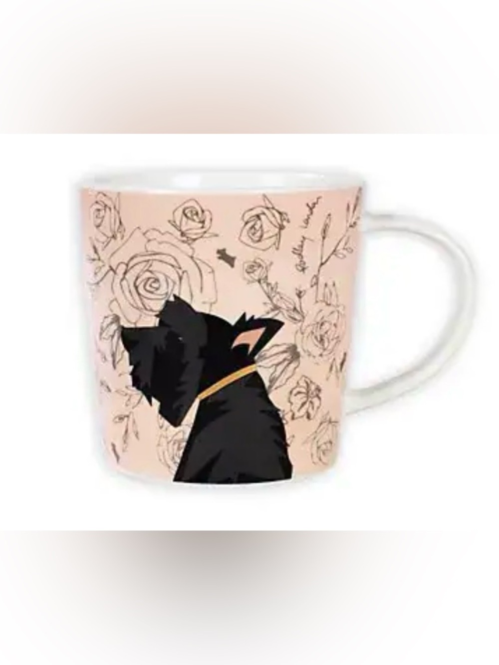 RADLEY LONDON Pink Floral Mug with Scottish terrier  Dog Silhouette